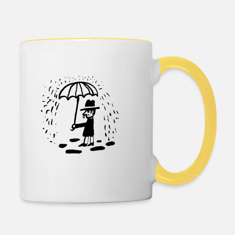 Herbst - Tasse zweifarbig - Weiß/Gelb