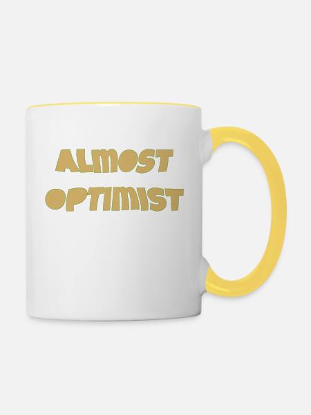 almost optimist - Tasse zweifarbig - Weiß/Gelb