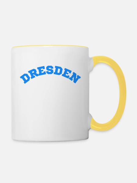 Dresden - Tasse zweifarbig - Weiß/Gelb