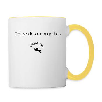 Reine des Georgettes - Mug contrasté - blanc/jaune - Droite