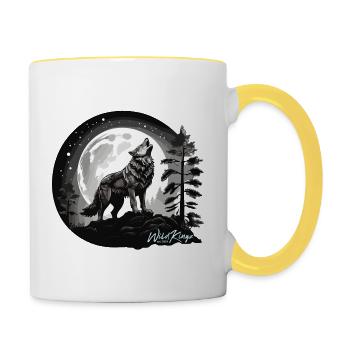 Pleine lune - Mug contrasté - blanc/jaune - Droite