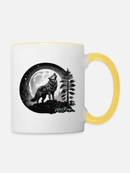 Vollmond - Tasse zweifarbig - Weiß/Gelb