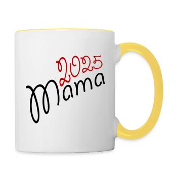 Mama 2025 - Tasse zweifarbig - Weiß/Gelb - Rechts