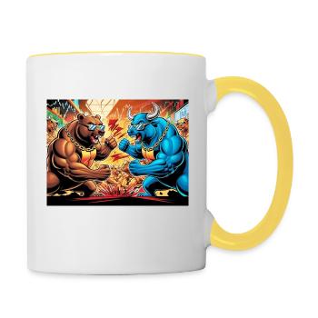 Bears and Bulls Market - Stock Exchange - Contrasting Mug - white/yellow - Right