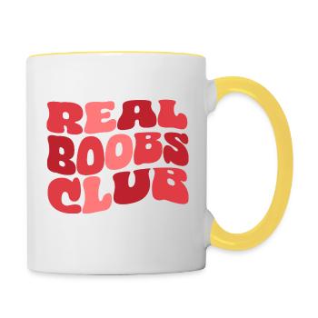 Real Boobs Club - Tasse zweifarbig - Weiß/Gelb - Rechts