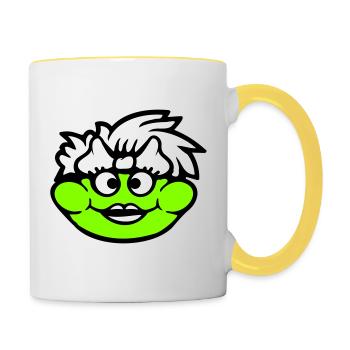 Frog Woman Pretty Toad Funny Female Girl - Contrasting Mug - white/yellow - Right