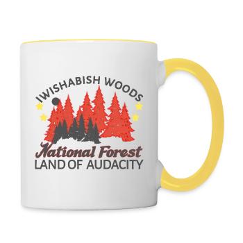 Iwishabish Woods Vintage Look - Mug contrasté - blanc/jaune - Droite