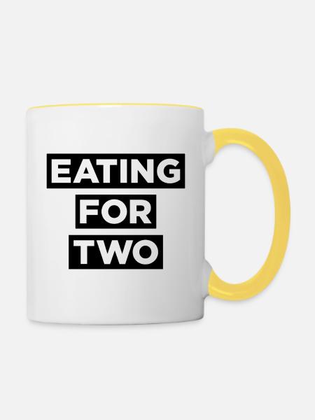 Essen für zwei - Tasse zweifarbig - Weiß/Gelb