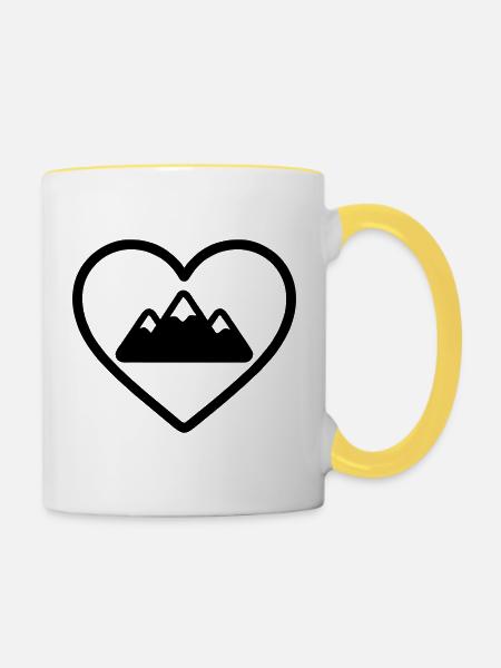 Herzberg - Tasse zweifarbig - Weiß/Gelb