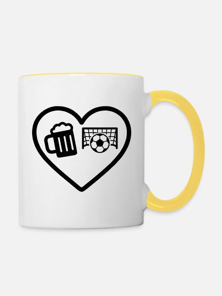 Herzkalziumbier - Tasse zweifarbig - Weiß/Gelb