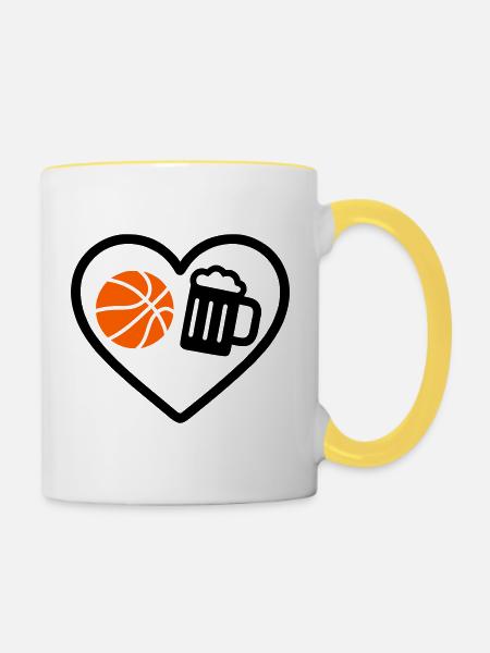 Heart Basket Bier - Tasse zweifarbig - Weiß/Gelb