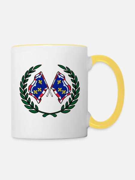 Lorbeerkranz Centre-Val de Loire - Tasse zweifarbig - Weiß/Gelb