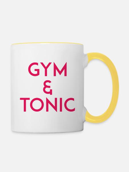 Gym & Tonic - Tasse zweifarbig - Weiß/Gelb