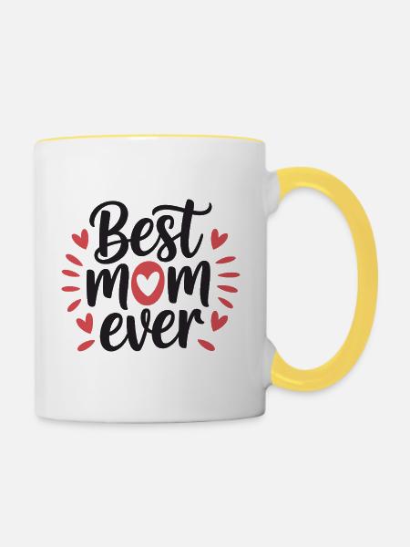 Die beste Mutter aller Zeiten - Tasse zweifarbig - Weiß/Gelb