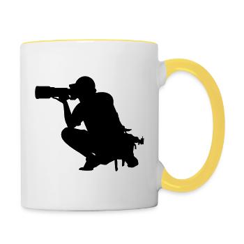 Fotograf Photographer - Tasse zweifarbig - Weiß/Gelb - Rechts