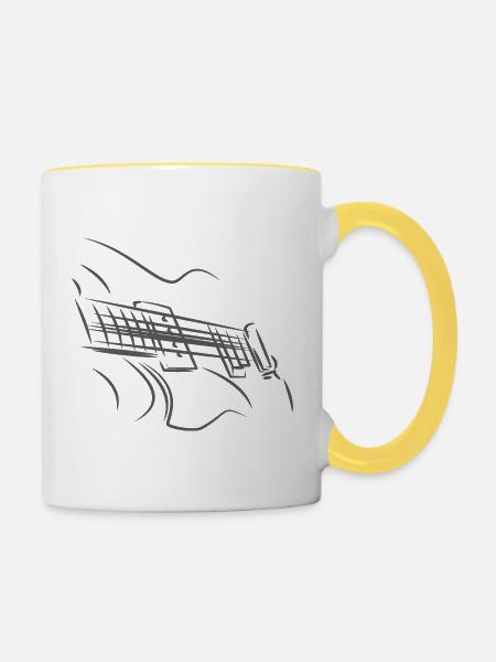 Gitarre Rockgitarre Festival - Tasse zweifarbig - Weiß/Gelb