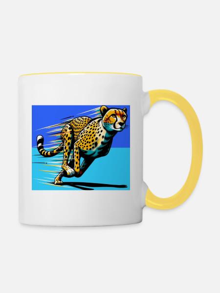 Gepard - Tasse zweifarbig - Weiß/Gelb