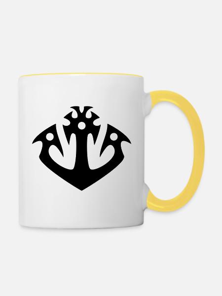 Anker Tribal Vikinger Nordmann - Tasse zweifarbig - Weiß/Gelb