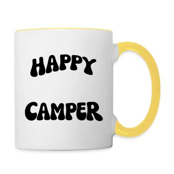 Campeur heureux - Mug contrasté - blanc/jaune - Droite