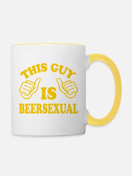 This Guy Is Beersexual - Tasse zweifarbig - Weiß/Gelb