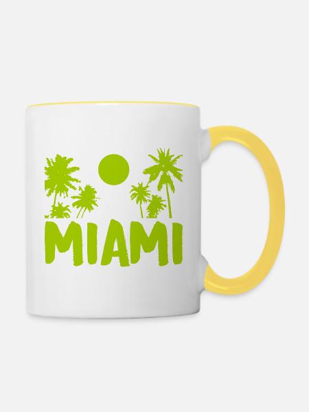 miami - Tasse zweifarbig - Weiß/Gelb
