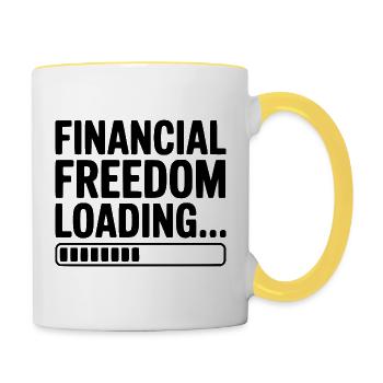 Financial Freedom Loading... - Contrasting Mug - white/yellow - Right