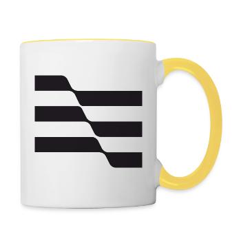 Noir Wave design - Contrasting Mug - white/yellow - Right
