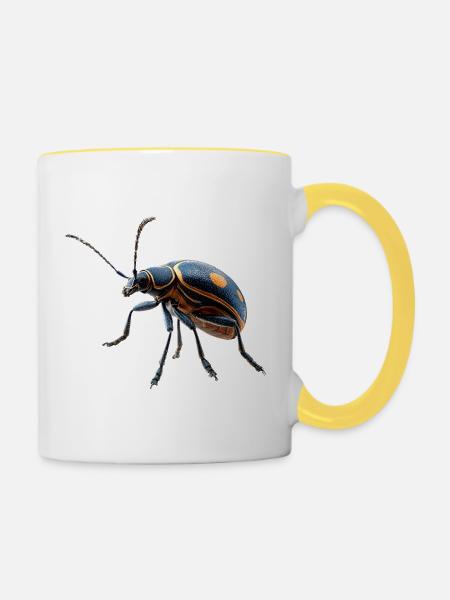 Maikäfer Süßer Hirschkäfer Nashornkäfer Insekten - Tasse zweifarbig - Weiß/Gelb