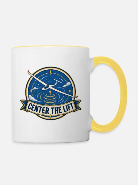 CENTER THE LIFT - Tasse zweifarbig - Weiß/Gelb