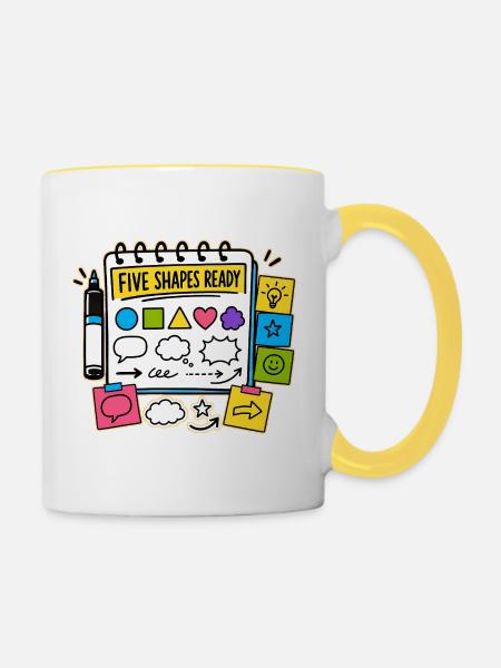 FIVE SHAPES READY - Tasse zweifarbig - Weiß/Gelb
