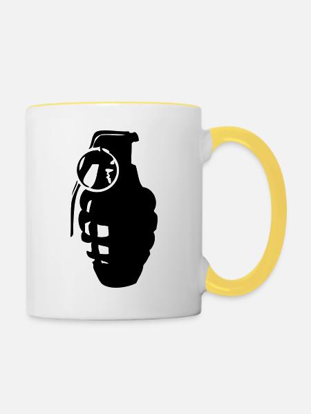 grenade - Tasse zweifarbig - Weiß/Gelb