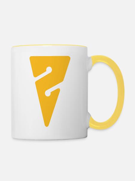 Arrow gelb ohne - Tasse zweifarbig - Weiß/Gelb
