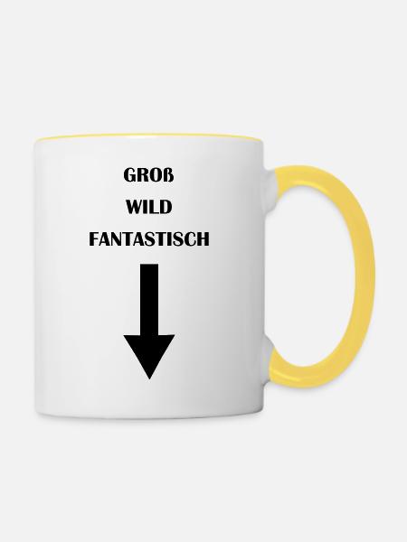 MannesDing Beschreibung - Tasse zweifarbig - Weiß/Gelb