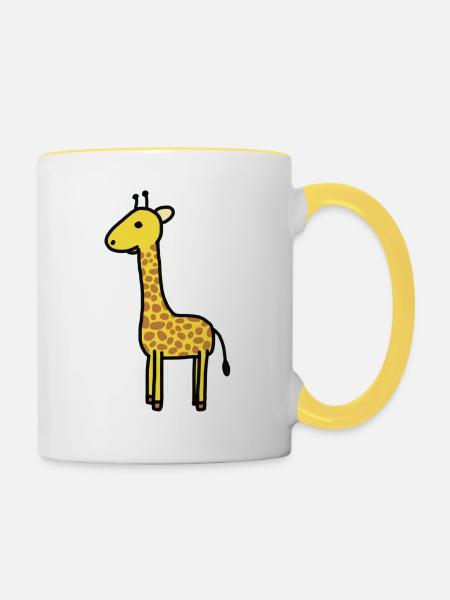Giraffe - Tasse zweifarbig - Weiß/Gelb