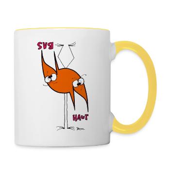 Double Shadoks - Mug contrasté - blanc/jaune - Droite