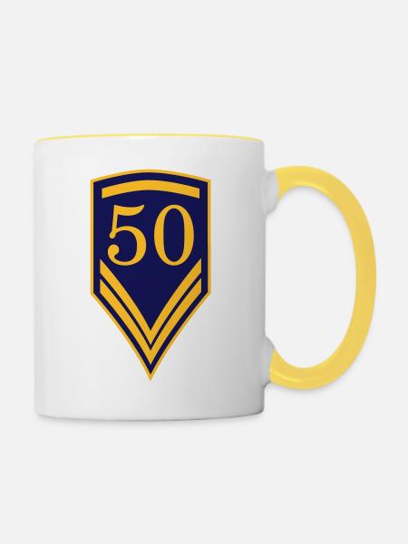 50 - Tasse zweifarbig - Weiß/Gelb