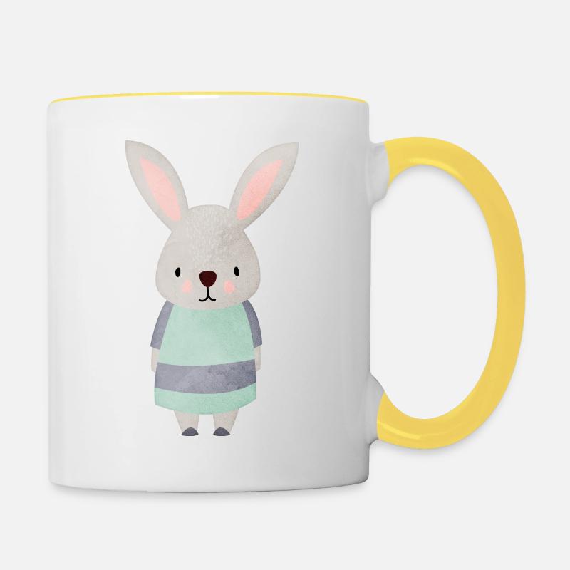 Hare spoon - Contrasting Mug - white/yellow