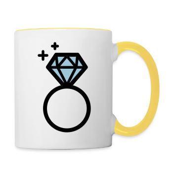 Engagement ring with diamond - Contrasting Mug - white/yellow - Right