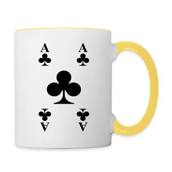 Cartes - Mug contrasté - blanc/jaune - Droite