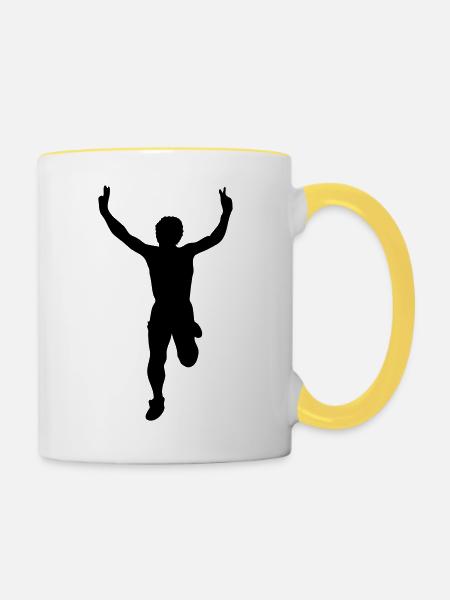 Läufer - Tasse zweifarbig - Weiß/Gelb