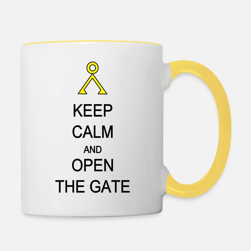 Open the Gate - Contrasting Mug - white/yellow