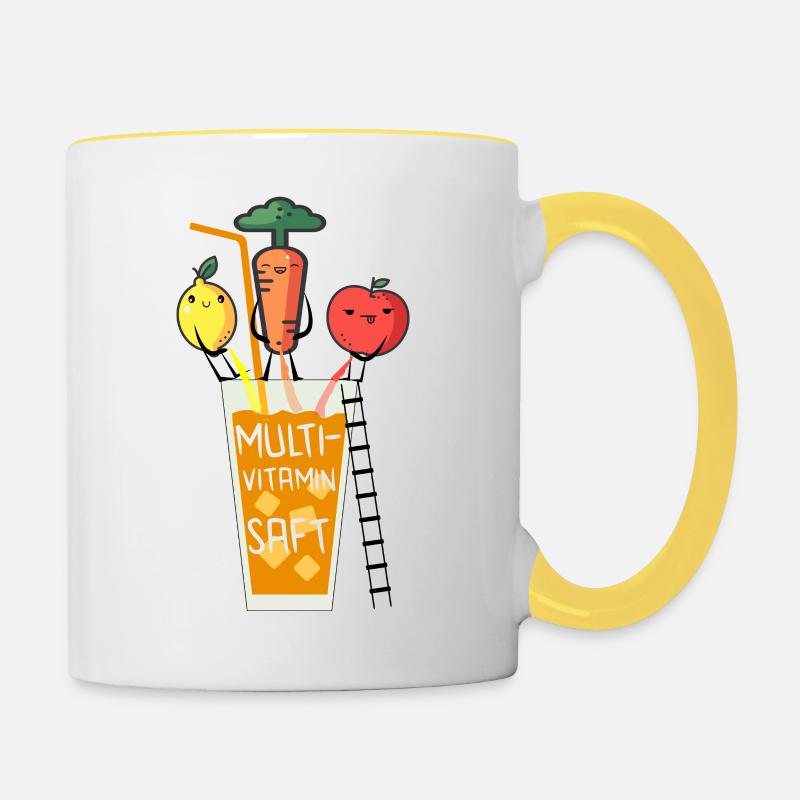 Multivitaminsaft - Tasse zweifarbig - Weiß/Gelb