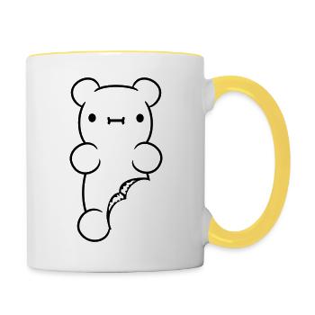 Suesses Verwundetes Gummibaerchen - Tasse zweifarbig - Weiß/Gelb - Rechts