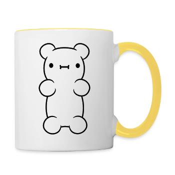 Niedliches kleines Gummibaerchen - Tasse zweifarbig - Weiß/Gelb - Rechts