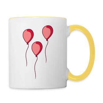 3 shiny balloons - Contrasting Mug - white/yellow - Right