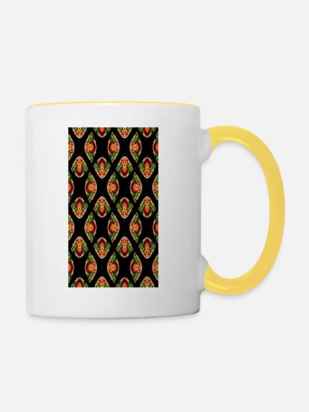Psychedelisches Gemüse - Tasse zweifarbig - Weiß/Gelb
