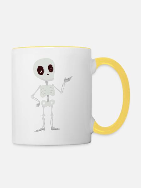 skeleton - Contrasting Mug - white/yellow