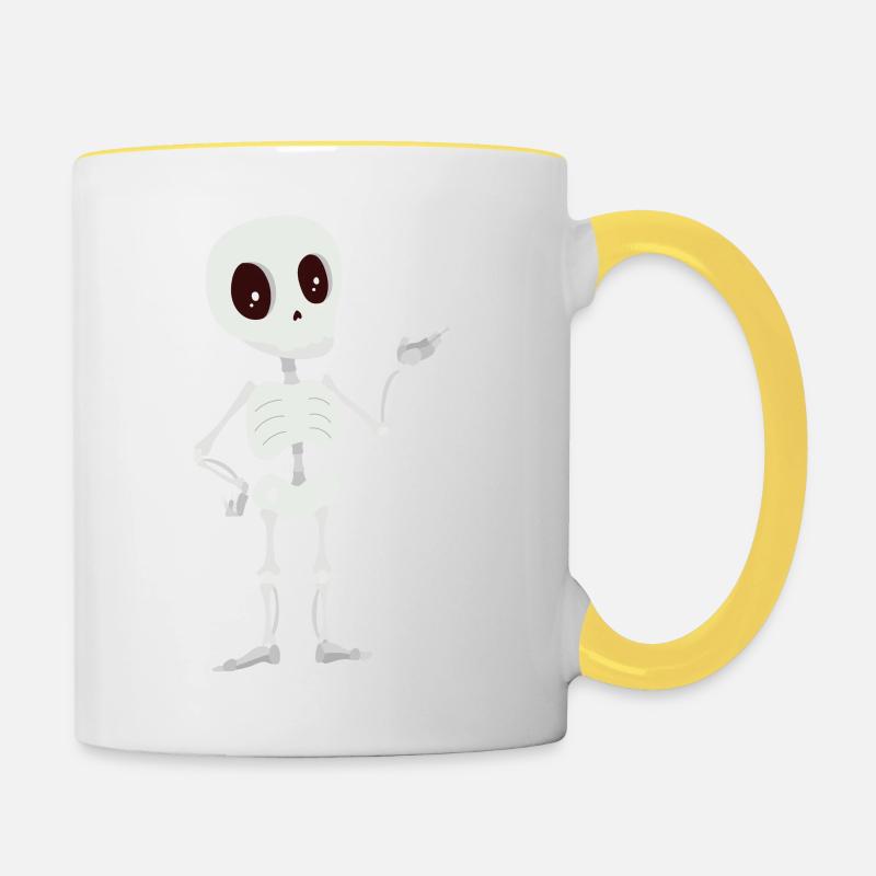 skeleton - Contrasting Mug - white/yellow
