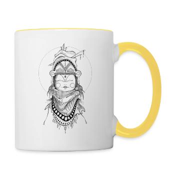 Asian girl - Contrasting Mug - white/yellow - Right