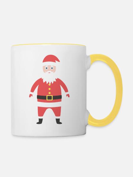 Weihnachtsmann - Tasse zweifarbig - Weiß/Gelb